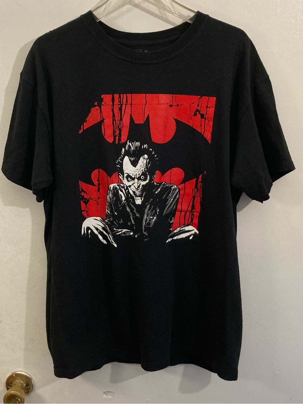 Black Graphic Joker & Batman Logo T-Shirt